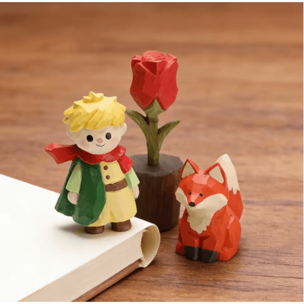 Handcrafted Solid Wood Fox Sculpture Rustic Wood Animal Figurine For Home Office Decor 2