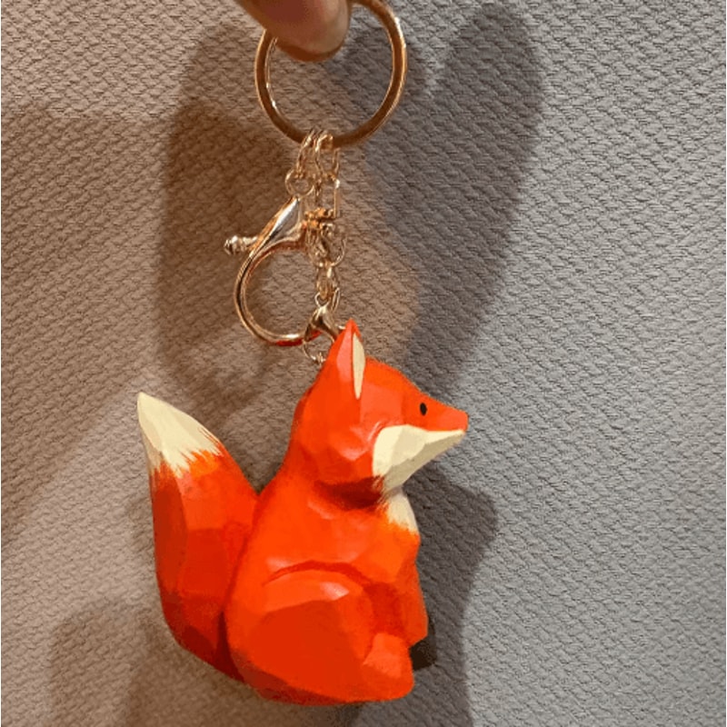 Handcrafted Solid Wood Fox Sculpture Rustic Wood Animal Figurine For Home Office Decor 5