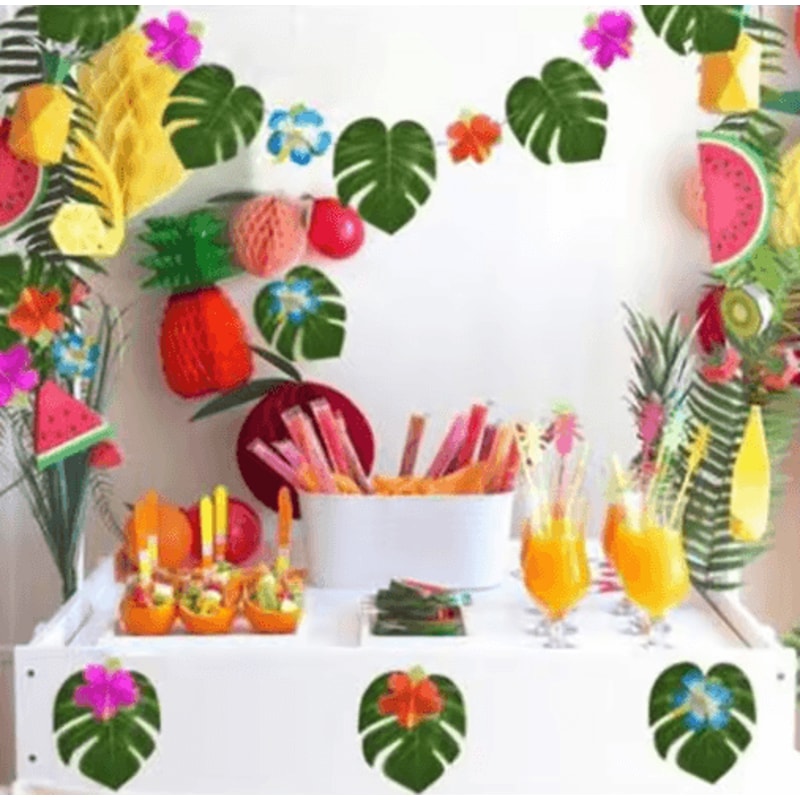 12Piece Tropical Palm Leaves Set Lush Artificial Palm Leaves For Luau Party Decor 1