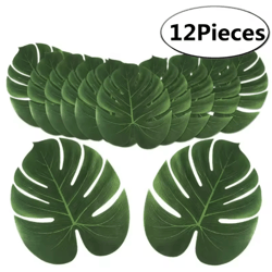 12-piece tropical palm leaves set lush artificial palm leaves for luau & party decor