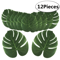 12Piece Tropical Palm Leaves Set Lush Artificial Palm Leaves For Luau Party Decor 0