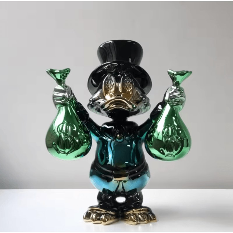 40cm Donald Duck Money Bag Statue Kawaii Donald Duck Figurine For Playful Home Decor 2