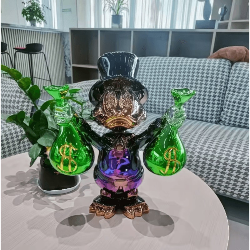 40cm Donald Duck Money Bag Statue Kawaii Donald Duck Figurine For Playful Home Decor 0