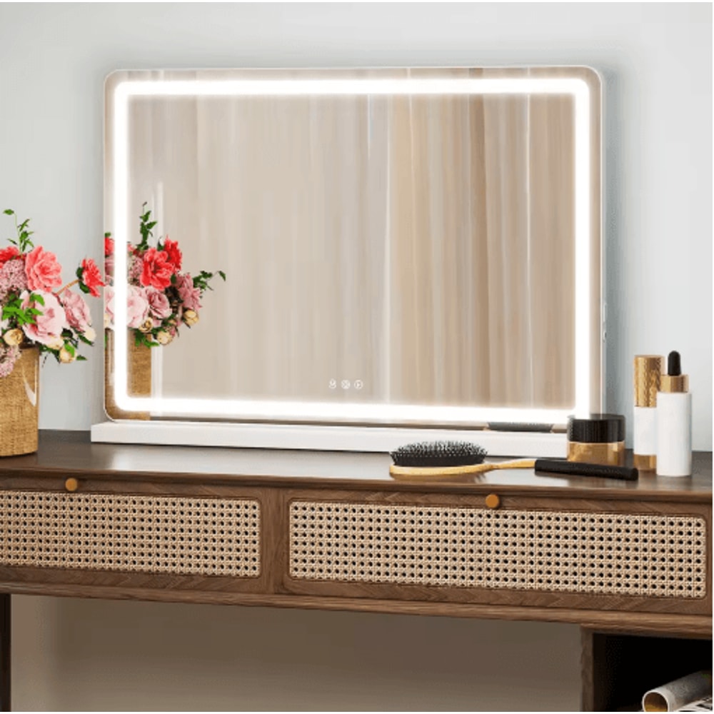 JHK LED Vanity Mirror With Lights Dimmable LED Makeup Mirror With 3 Color Modes Memory Function 0