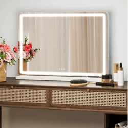 jhk led vanity mirror with lights dimmable led makeup mirror with 3 color modes & memory function