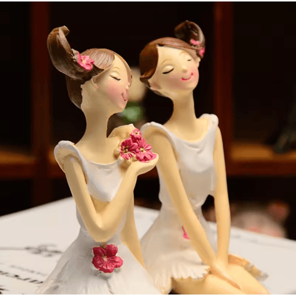 2Piece Angel Fairy Figurine Set Elegant Angel Resin Figurines For Home Garden Decor 6