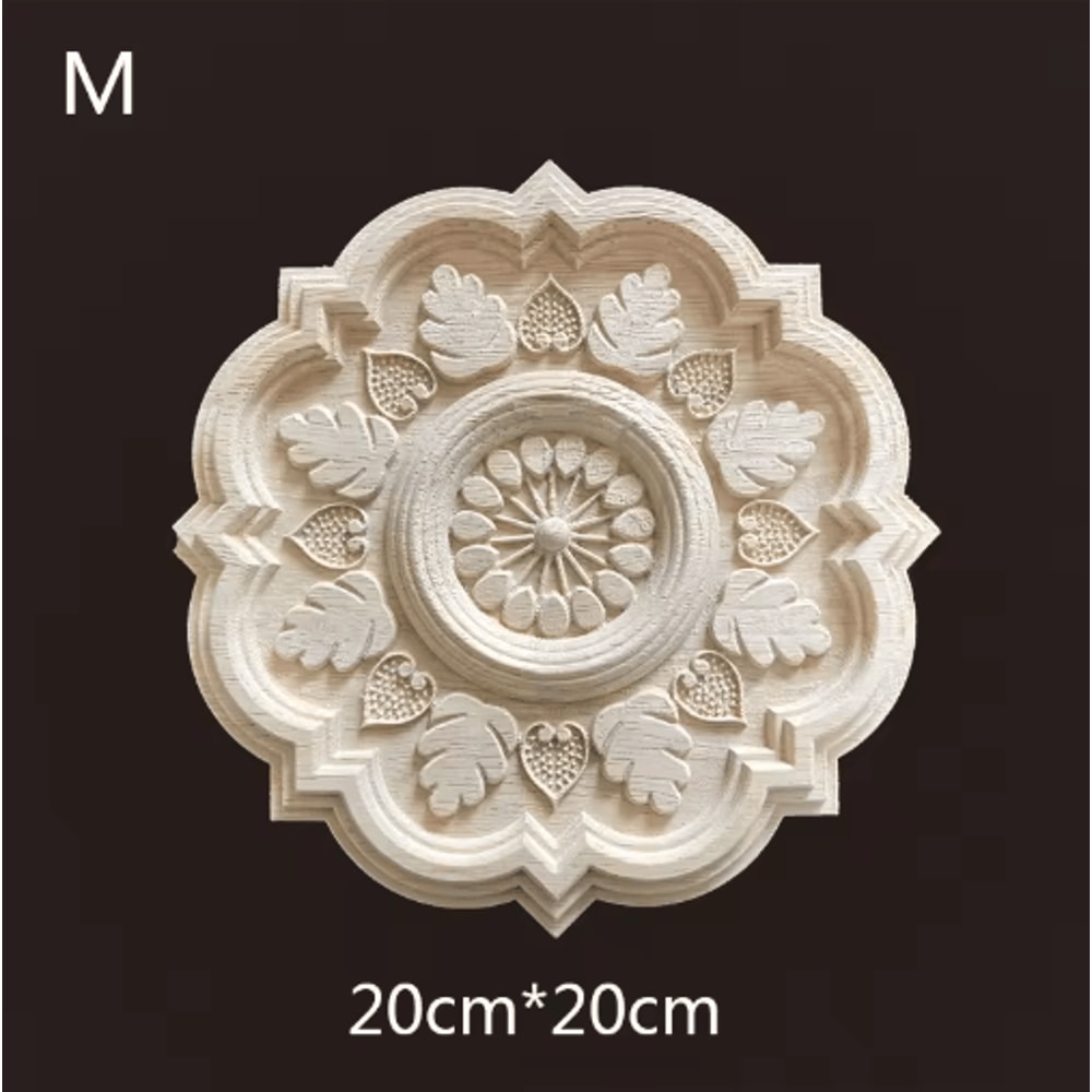 Hand Carved Wooden Applique Onlays Decorative Wood Furniture Applique For Doors Home Decor 1