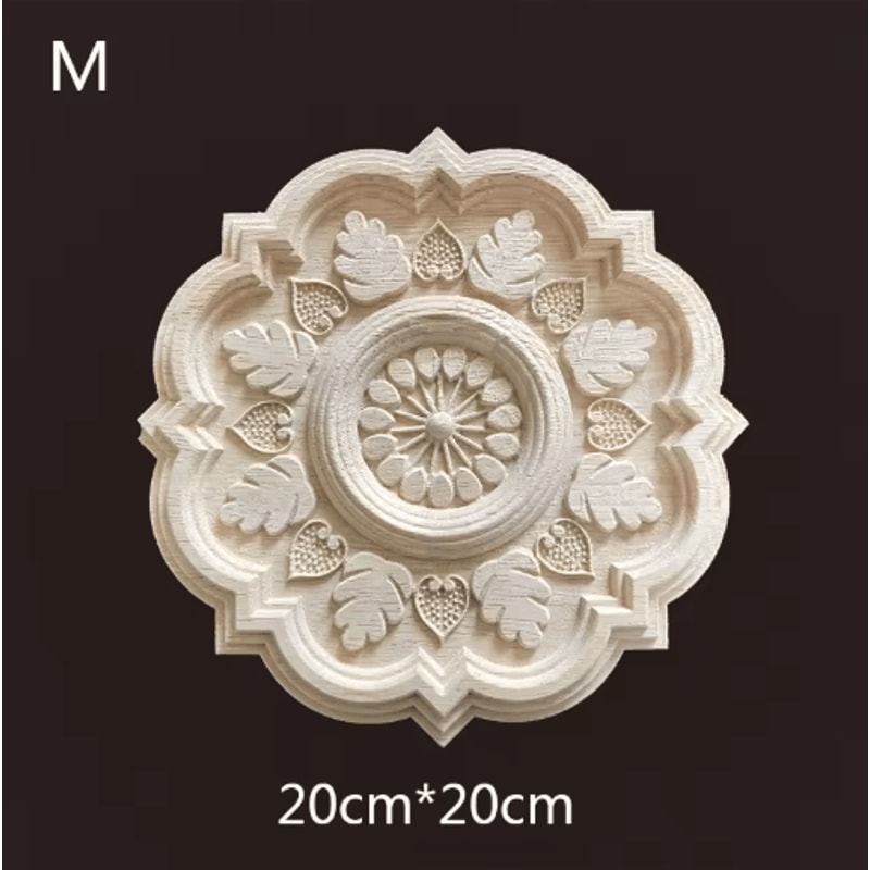 Hand Carved Wooden Applique Onlays Decorative Wood Furniture Applique For Doors Home Decor 1