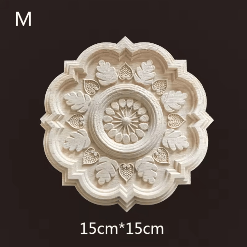 Hand Carved Wooden Applique Onlays Decorative Wood Furniture Applique For Doors Home Decor 2