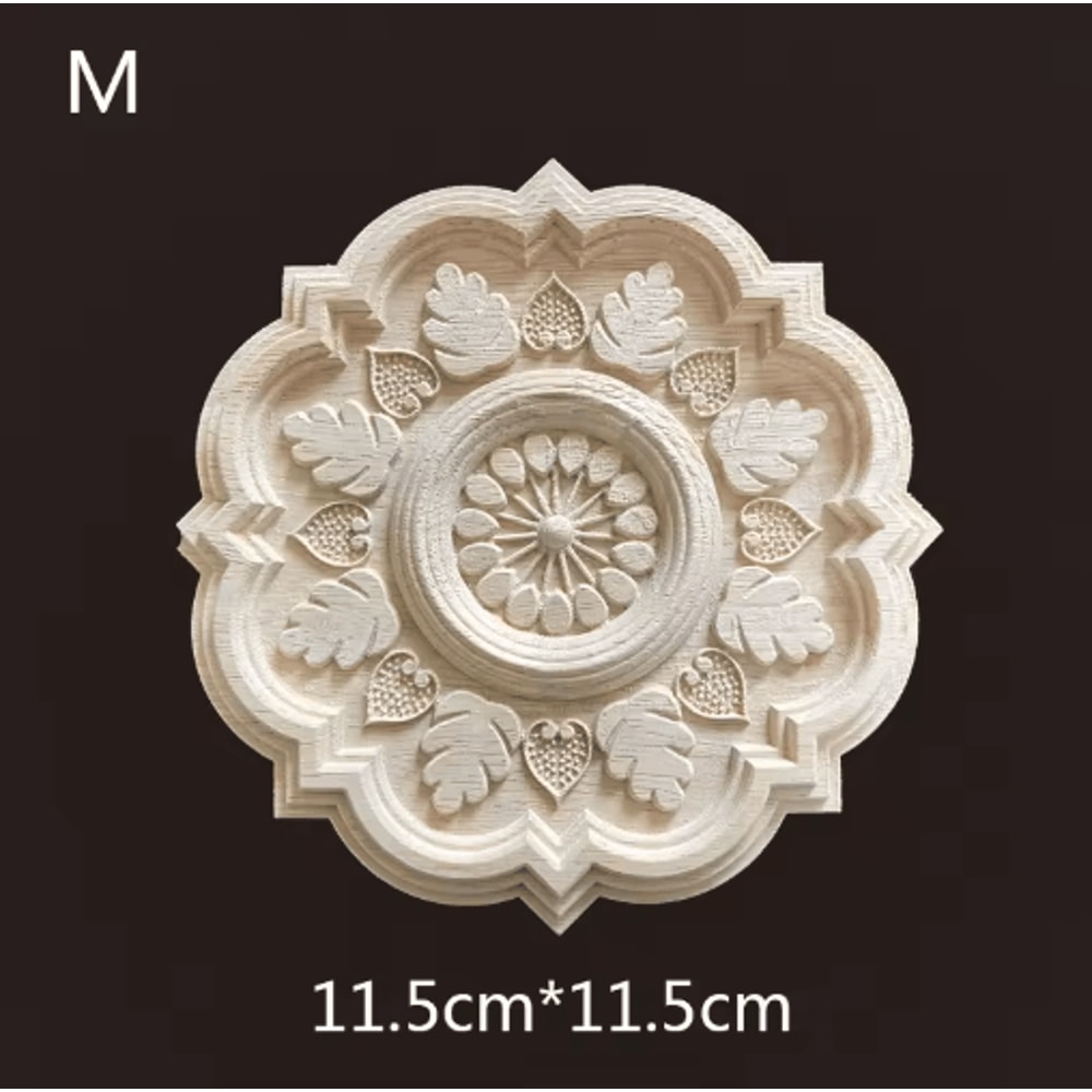 Hand Carved Wooden Applique Onlays Decorative Wood Furniture Applique For Doors Home Decor 3