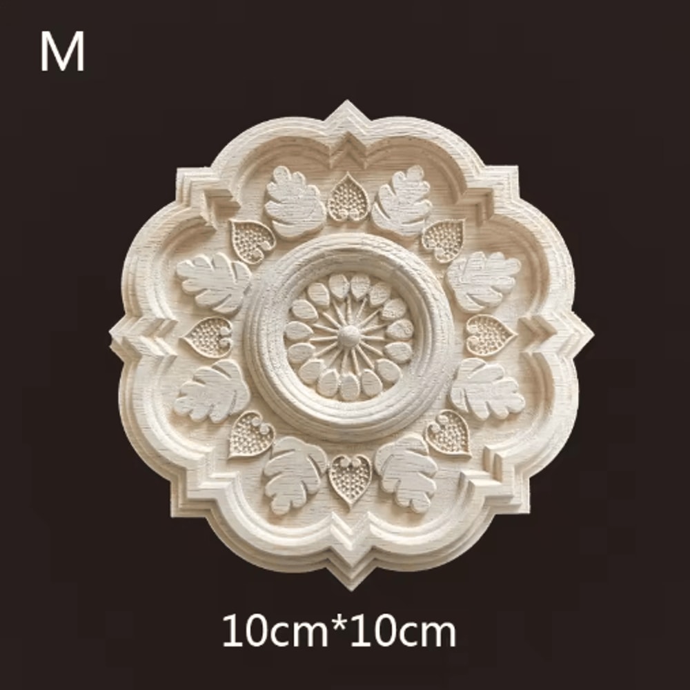 Hand Carved Wooden Applique Onlays Decorative Wood Furniture Applique For Doors Home Decor 4