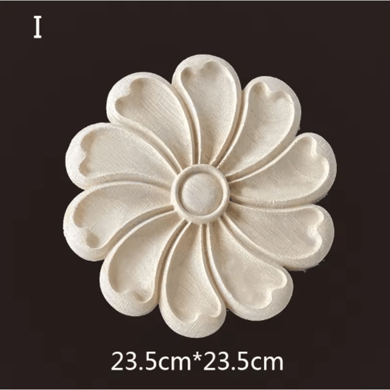 Hand Carved Wooden Applique Onlays Decorative Wood Furniture Applique For Doors Home Decor 10