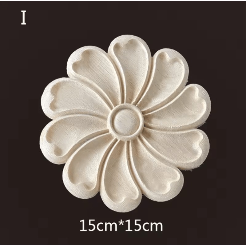 Hand Carved Wooden Applique Onlays Decorative Wood Furniture Applique For Doors Home Decor 12