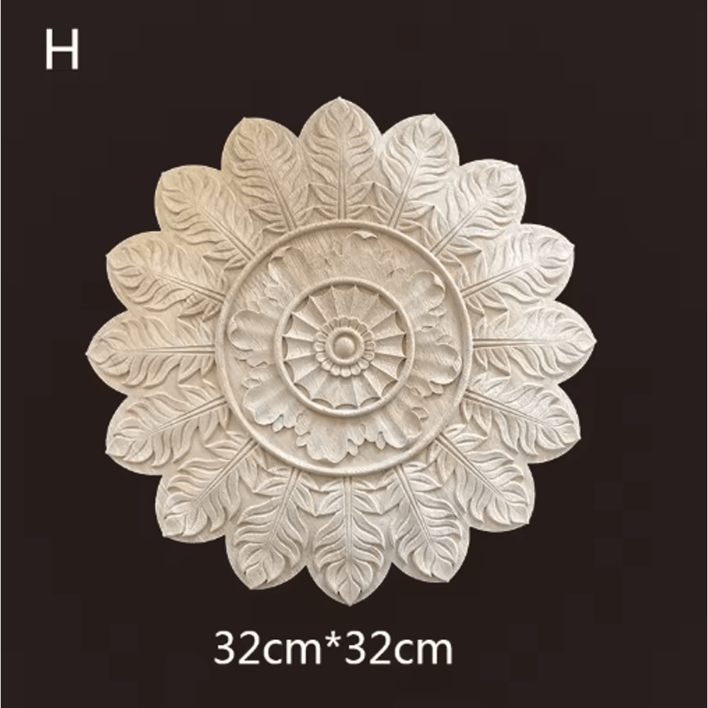 Hand Carved Wooden Applique Onlays Decorative Wood Furniture Applique For Doors Home Decor 13
