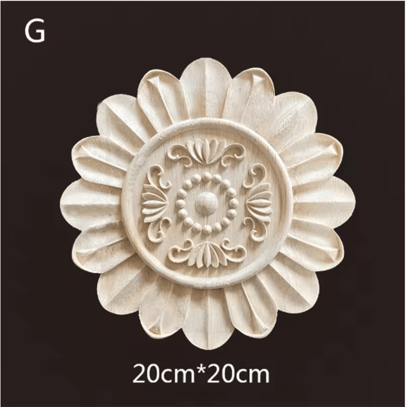 Hand Carved Wooden Applique Onlays Decorative Wood Furniture Applique For Doors Home Decor 14