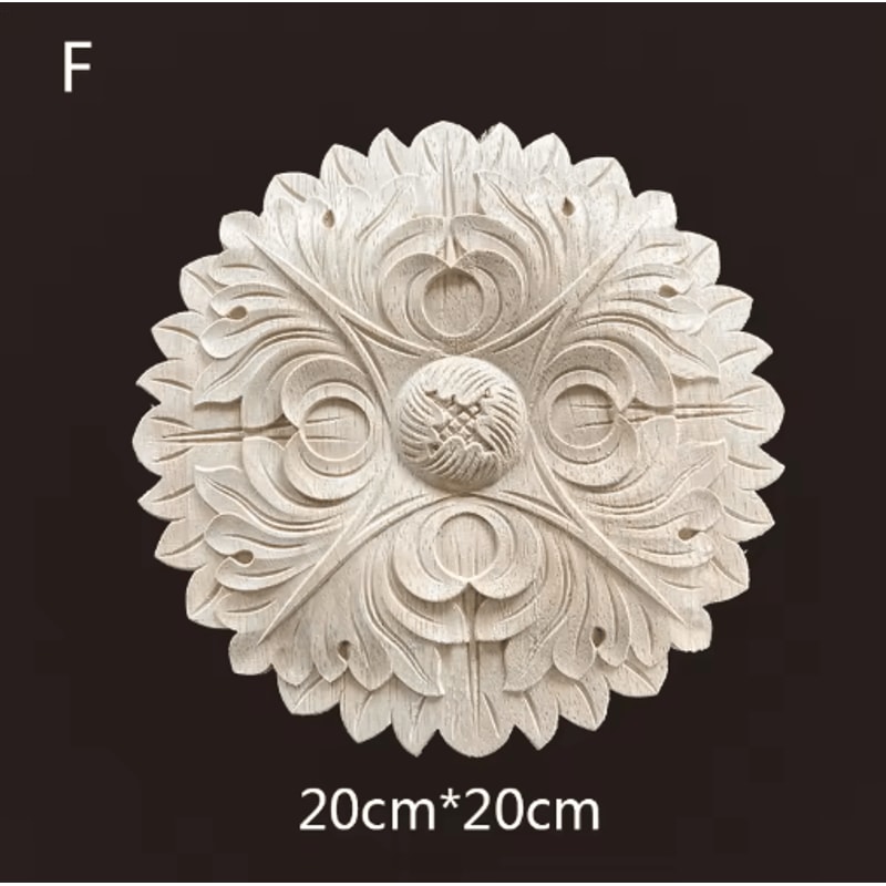 Hand Carved Wooden Applique Onlays Decorative Wood Furniture Applique For Doors Home Decor 15
