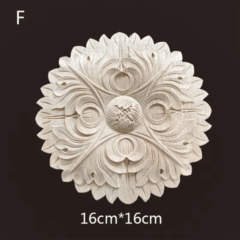 Hand Carved Wooden Applique Onlays Decorative Wood Furniture Applique For Doors Home Decor 16