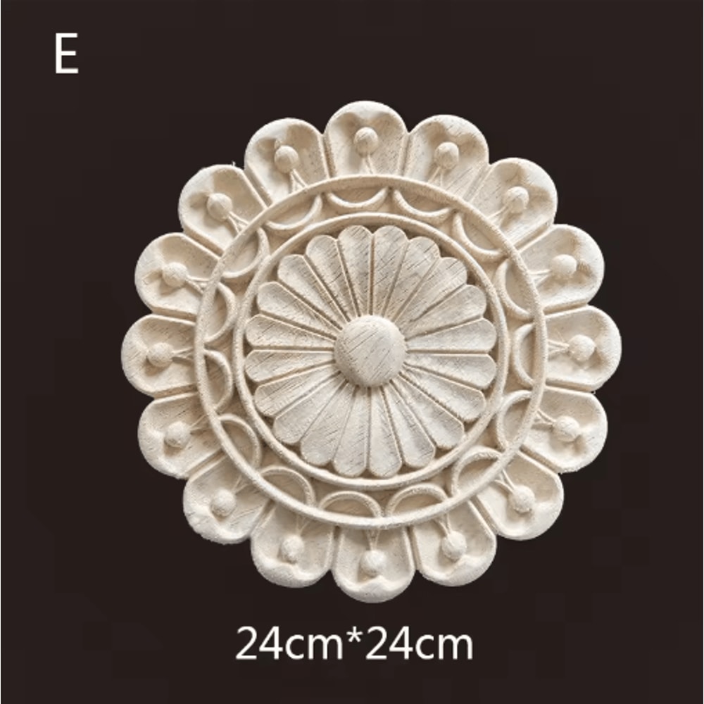 Hand Carved Wooden Applique Onlays Decorative Wood Furniture Applique For Doors Home Decor 17