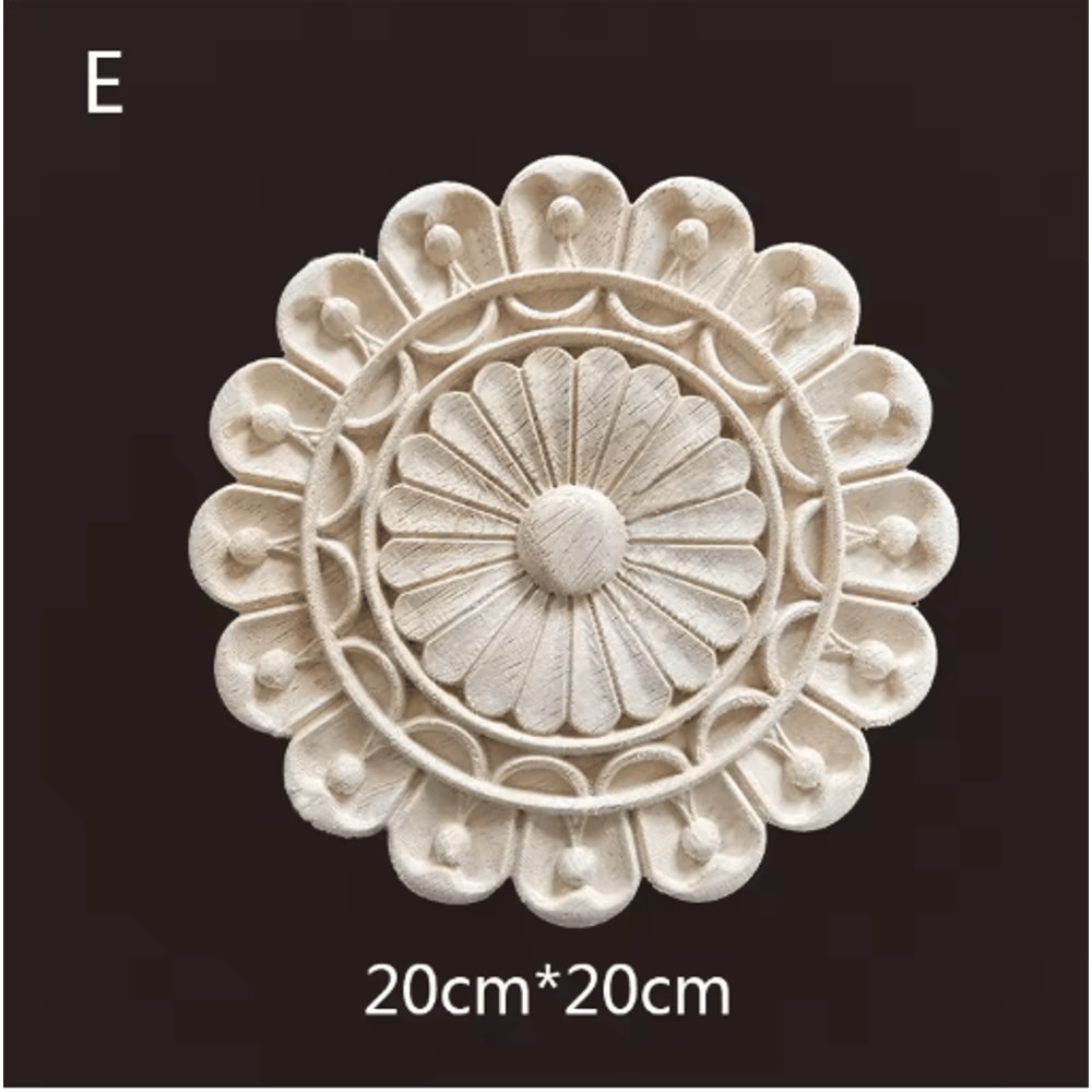 Hand Carved Wooden Applique Onlays Decorative Wood Furniture Applique For Doors Home Decor 18