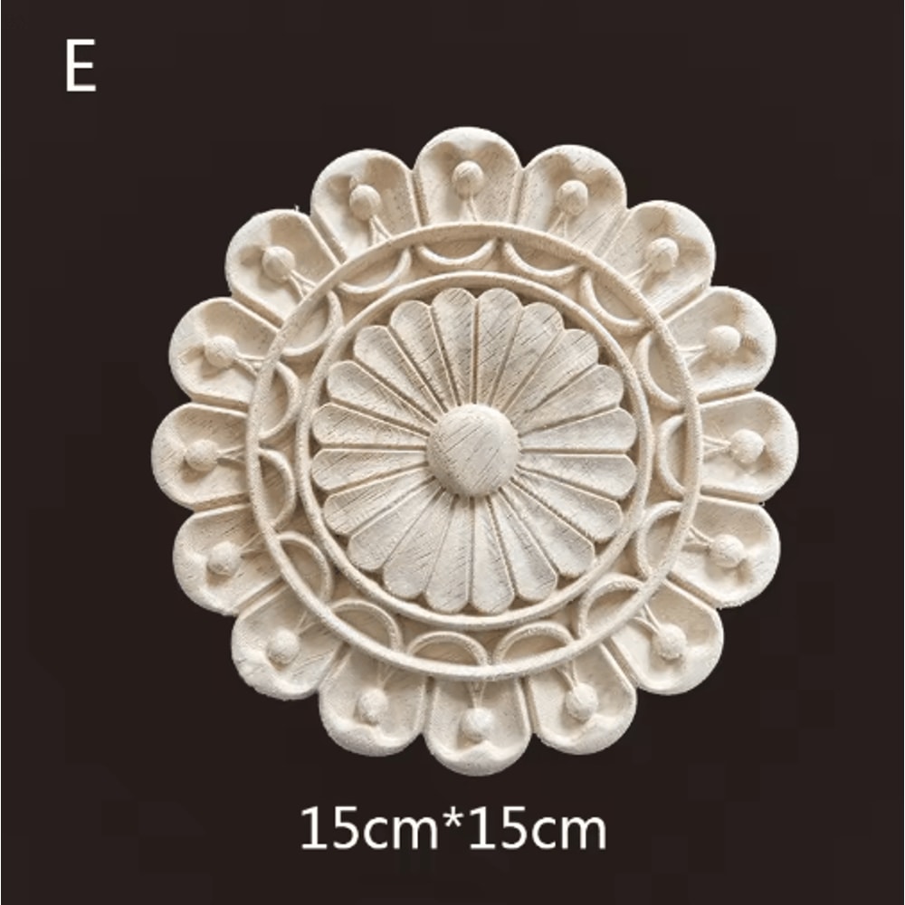 Hand Carved Wooden Applique Onlays Decorative Wood Furniture Applique For Doors Home Decor 19