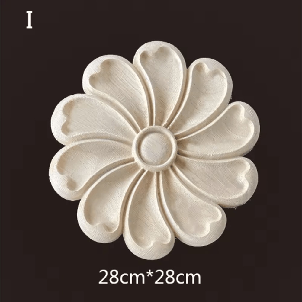 Hand Carved Wooden Applique Onlays Decorative Wood Furniture Applique For Doors Home Decor 8