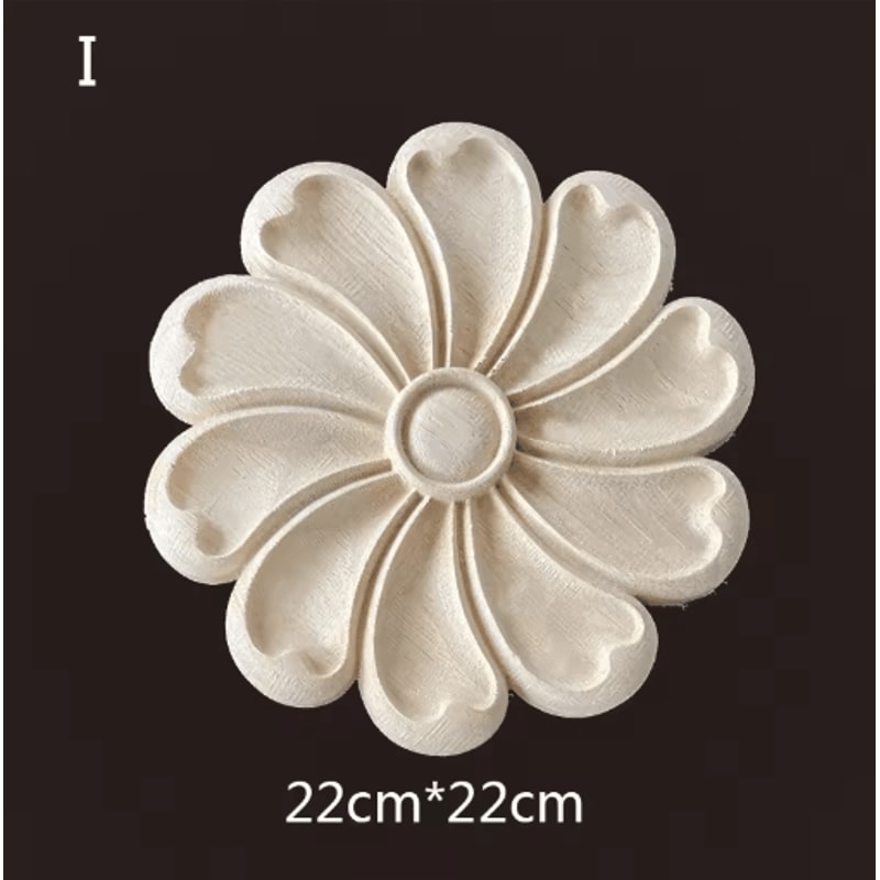 Hand Carved Wooden Applique Onlays Decorative Wood Furniture Applique For Doors Home Decor 9