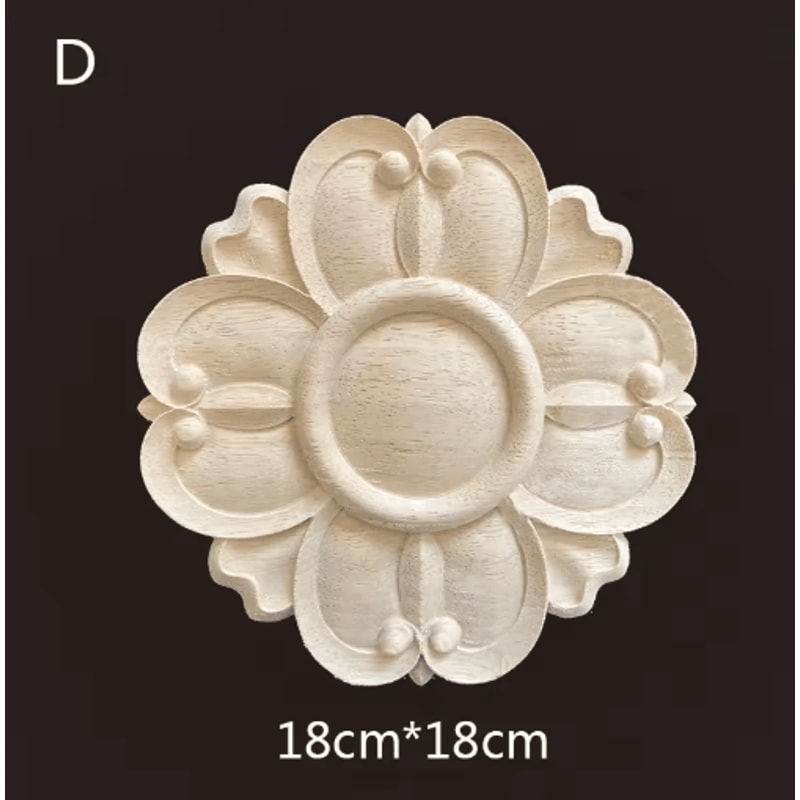 Hand Carved Wooden Applique Onlays Decorative Wood Furniture Applique For Doors Home Decor 21