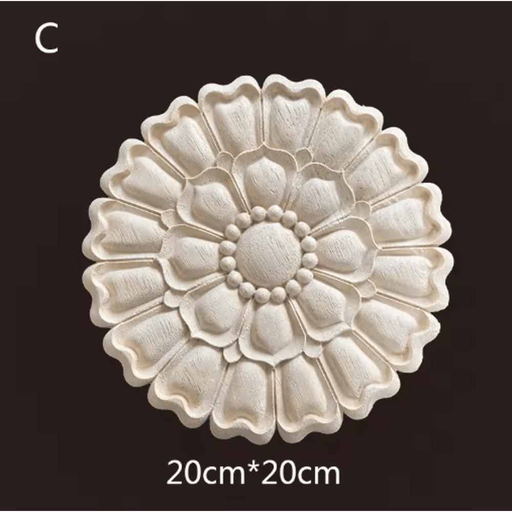 Hand Carved Wooden Applique Onlays Decorative Wood Furniture Applique For Doors Home Decor 22