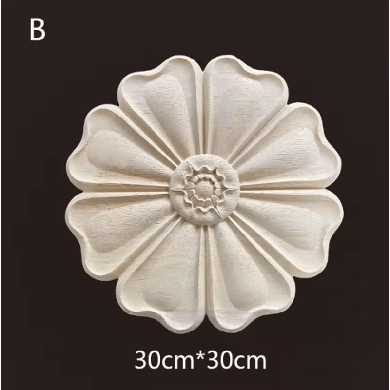 Hand Carved Wooden Applique Onlays Decorative Wood Furniture Applique For Doors Home Decor 23
