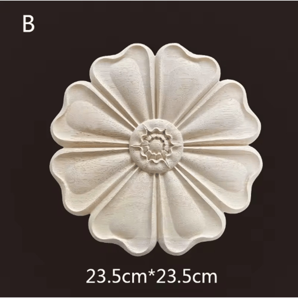 Hand Carved Wooden Applique Onlays Decorative Wood Furniture Applique For Doors Home Decor 24