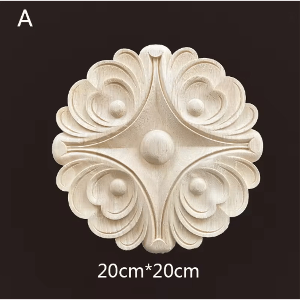 Hand Carved Wooden Applique Onlays Decorative Wood Furniture Applique For Doors Home Decor 26