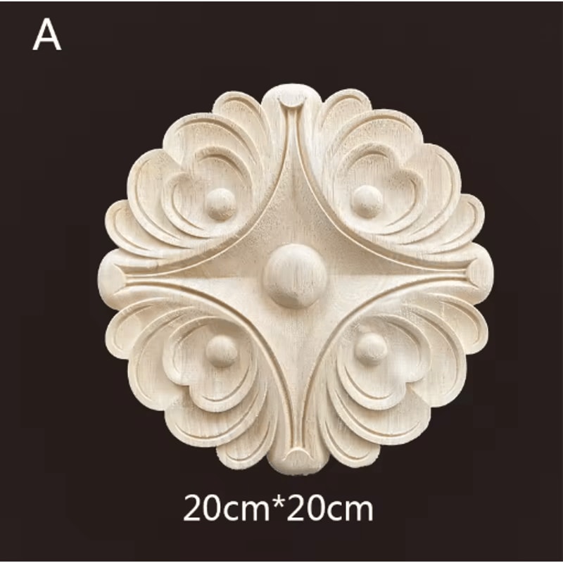 Hand Carved Wooden Applique Onlays Decorative Wood Furniture Applique For Doors Home Decor 26