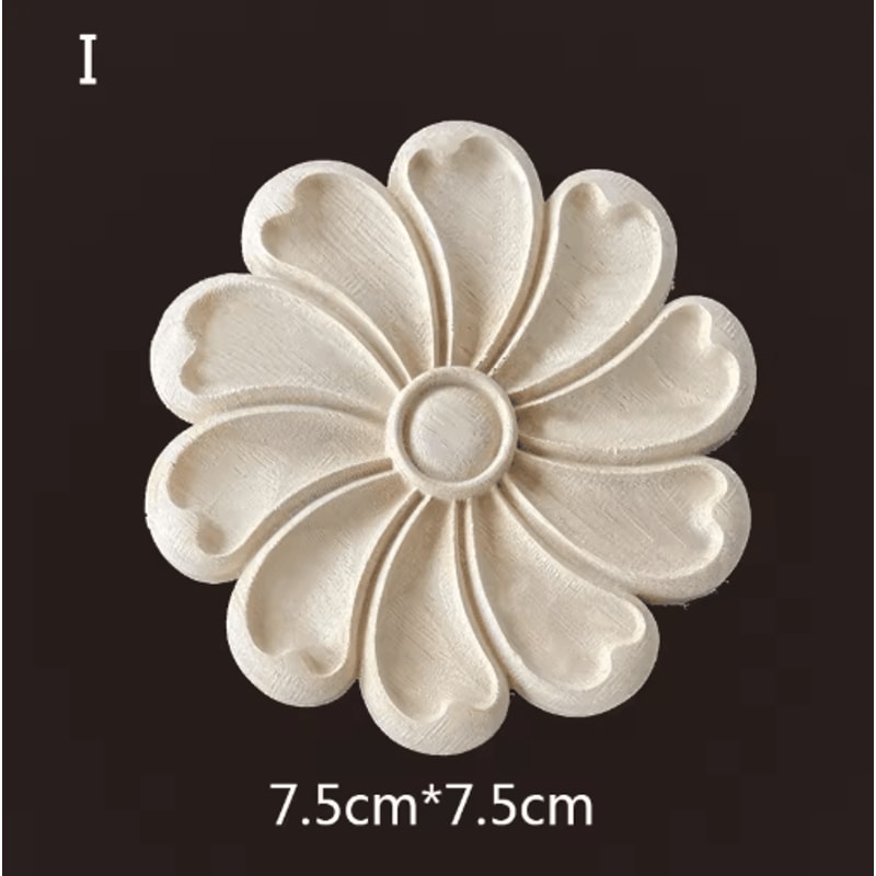 Hand Carved Wooden Applique Onlays Decorative Wood Furniture Applique For Doors Home Decor 28