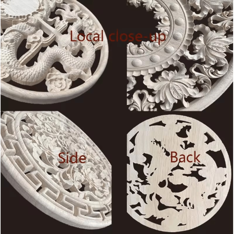 Hand Carved Wooden Applique Onlays Decorative Wood Furniture Applique For Doors Home Decor 29