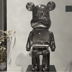 gradient mirror bear sculpture luxury bear figurine decor in 50/80cm statement size