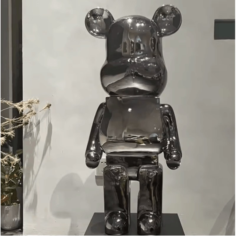 Gradient Mirror Bear Sculpture Luxury Bear Figurine Decor In 5080cm Statement Size 0