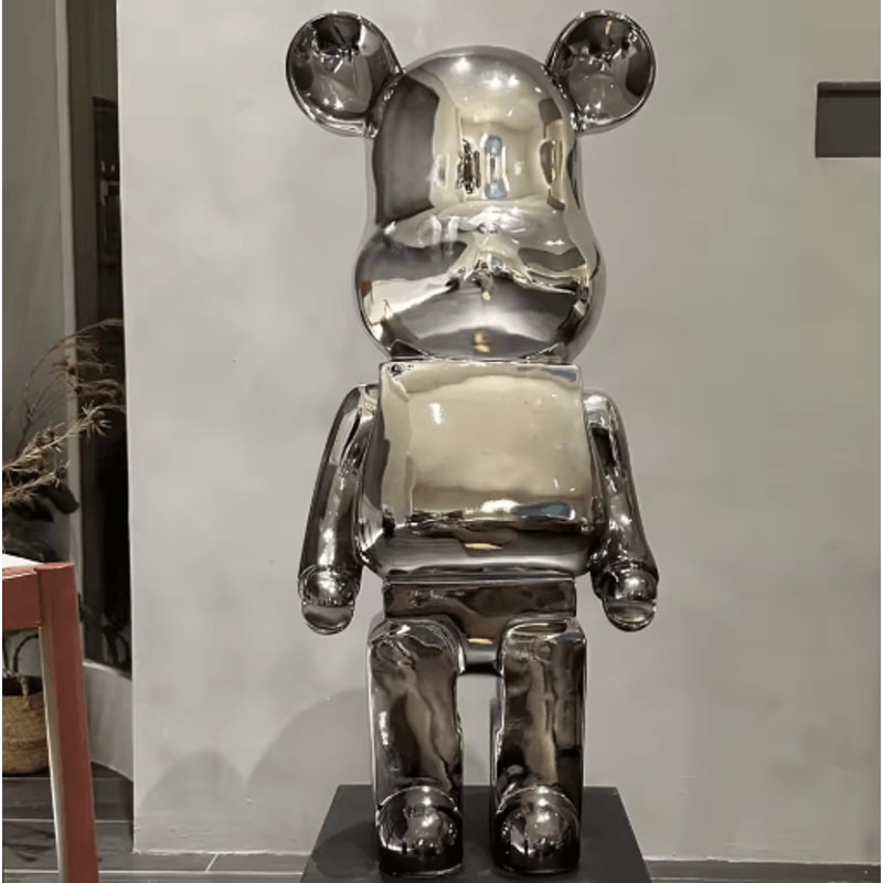 Gradient Mirror Bear Sculpture Luxury Bear Figurine Decor In 5080cm Statement Size 1