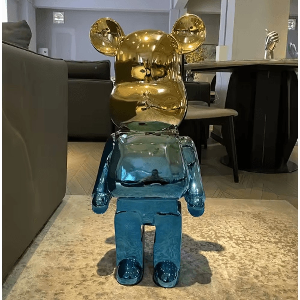 Gradient Mirror Bear Sculpture Luxury Bear Figurine Decor In 5080cm Statement Size 3