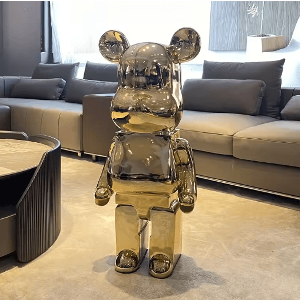 Gradient Mirror Bear Sculpture Luxury Bear Figurine Decor In 5080cm Statement Size 4