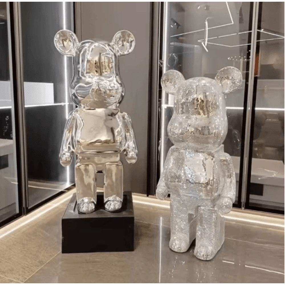 Gradient Mirror Bear Sculpture Luxury Bear Figurine Decor In 5080cm Statement Size 8