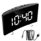 Curved LED Mirror Alarm Clock Modern Digital Alarm Clock With Dimmable Display 2
