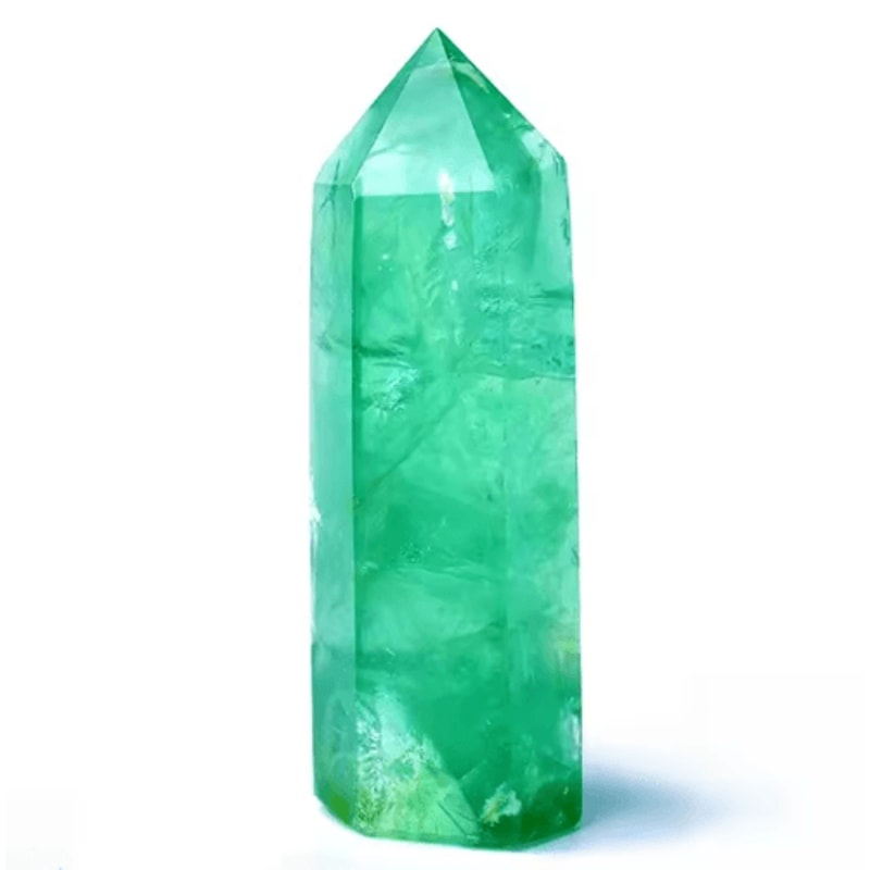 Natural Green Fluorite Crystal Wand Polished Fluorite Crystal Point For Healing Decor 1