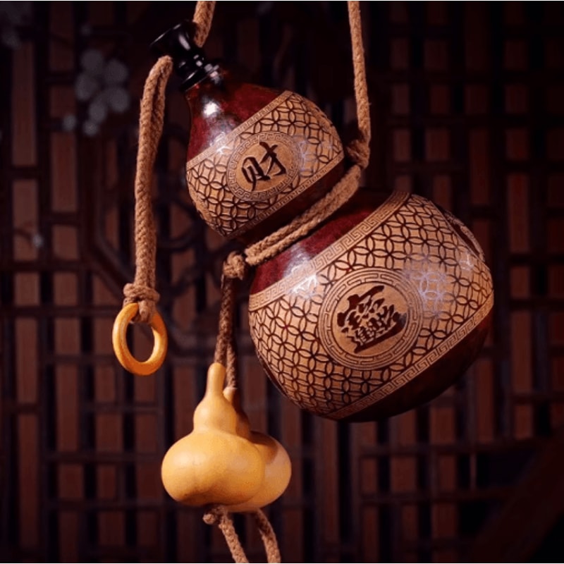 Natural Dried Gourd Wine Bottle Rustic Portable Wine Gourd 500ml For Outdoor Gifting 6