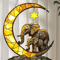 Elephant Family Moon Hanging Decor Whimsical Elephant Wall Hanging For Home Garden 4
