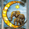 Elephant Family Moon Hanging Decor Whimsical Elephant Wall Hanging For Home Garden 5