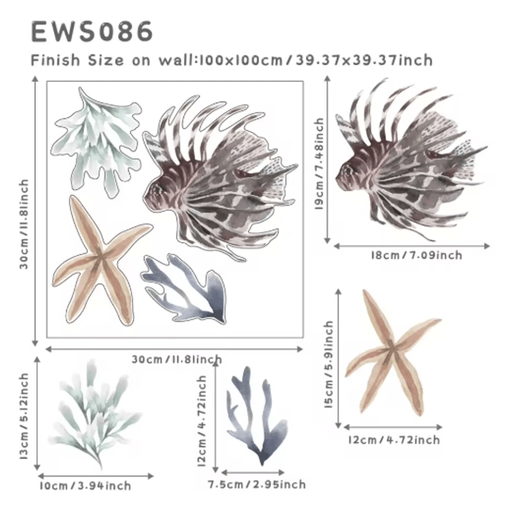 Underwater World Wall Stickers Colorful Ocean Wall Decals For Bathroom Kids Rooms 2