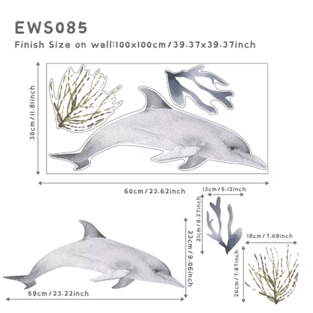 Underwater World Wall Stickers Colorful Ocean Wall Decals For Bathroom Kids Rooms 5