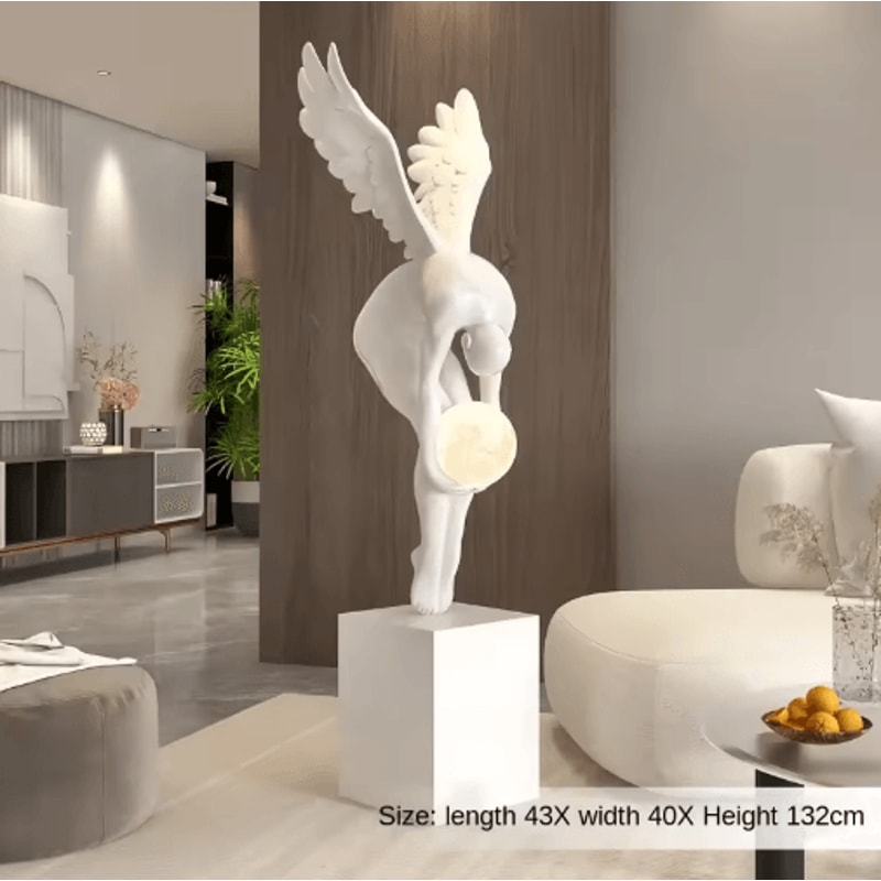 Luminous Wing Sculpture Modern Nordic Resin Wing Statue For Living Room Decor 1