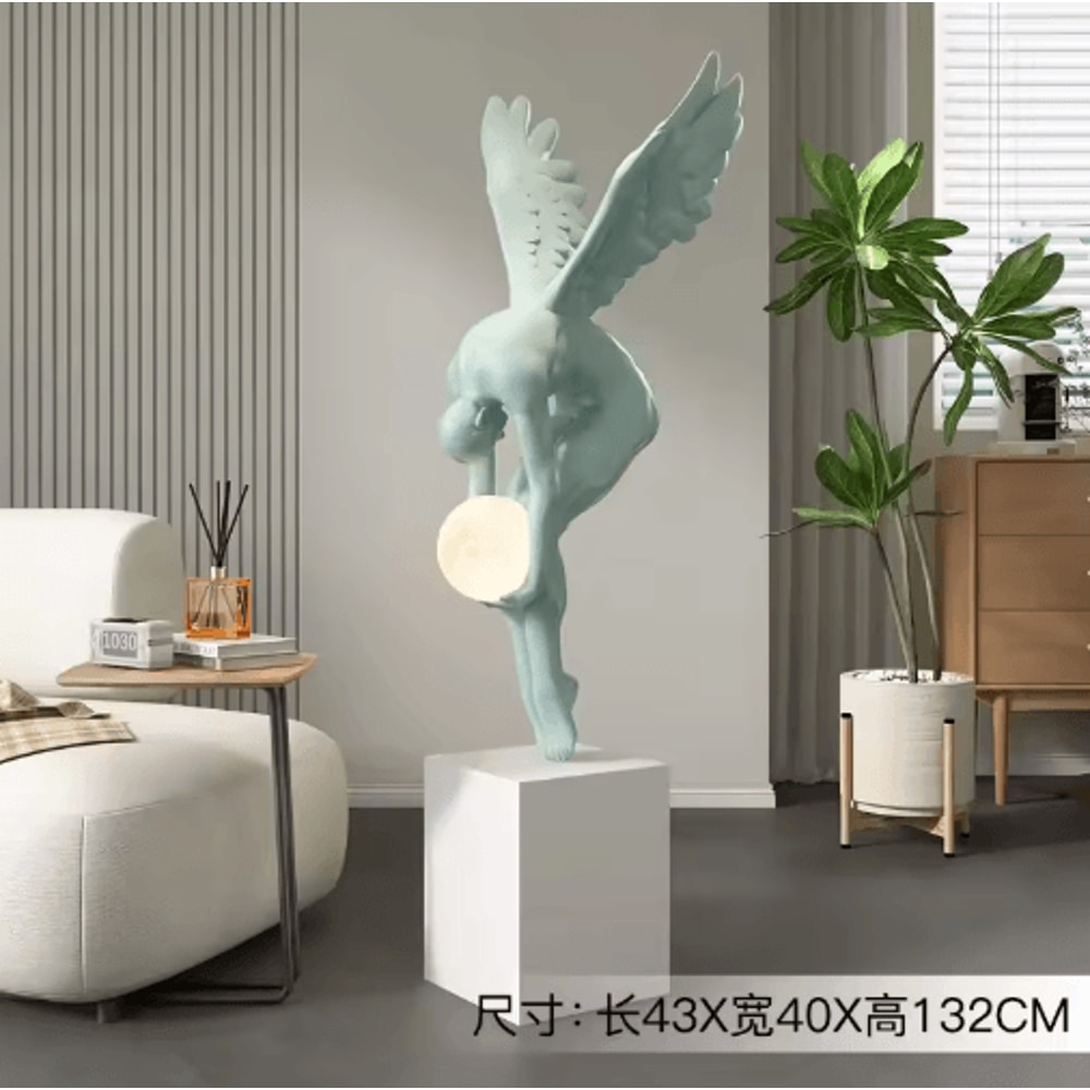Luminous Wing Sculpture Modern Nordic Resin Wing Statue For Living Room Decor 2