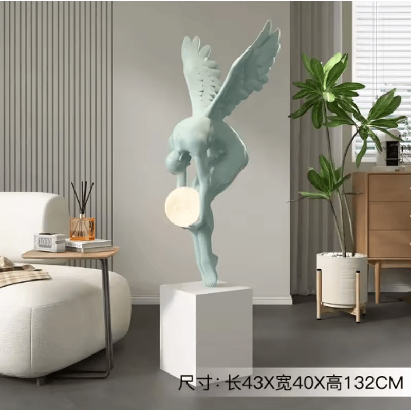Luminous Wing Sculpture Modern Nordic Resin Wing Statue For Living Room Decor 2